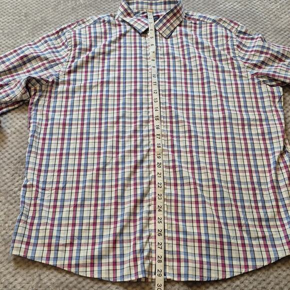 UNTUCKit Performance Button Up Shirt Men XL Pin Oak Plaid Reg Fit Stretch Wickin - Picture 10 of 11